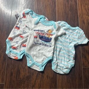 Quiltex Crabby Nautical Onesie 3 Piece Set